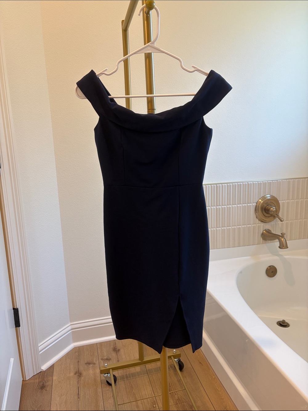 Lulu's Navy Off-Shoulder Dress